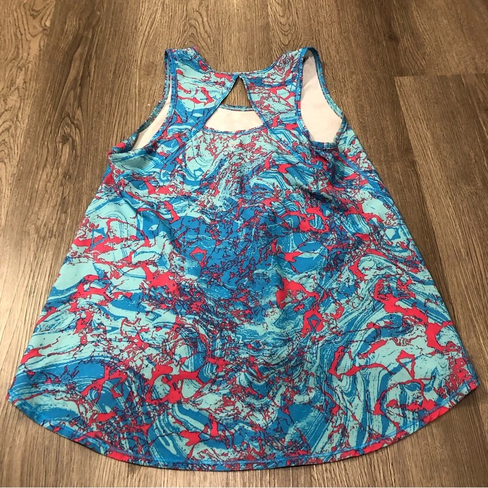 Ivivva by Lululemon Racerback Tank Top Girls Size 10 Pink Blue‎ - Picture 2 of 4